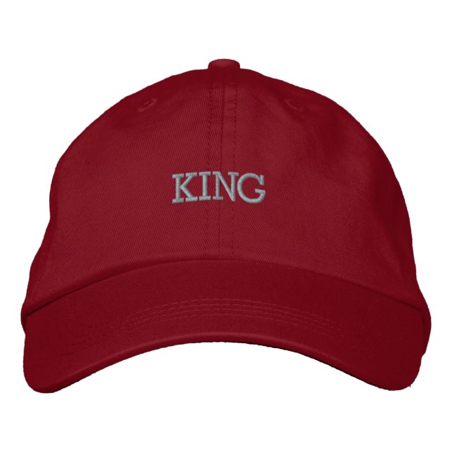 Couleur rouge brodé ROI Casquettes texte (Devant)