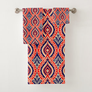 Couleur rouge ethnique motif de fleurs indiennes