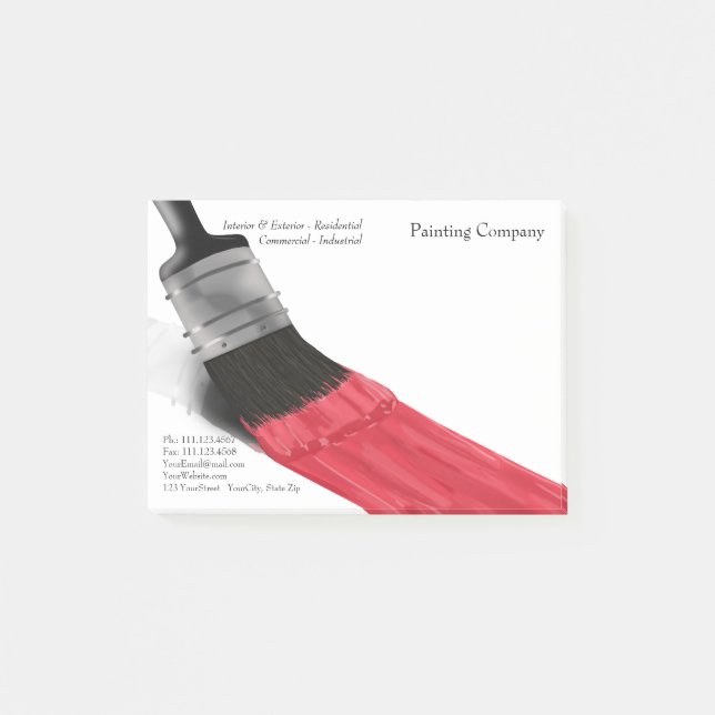 Couleur rouge pinceau - Notes Post-it® (Devant)