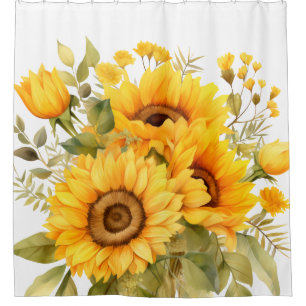 Couleur rustique Tournesol Douche rideau