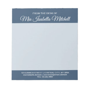 Couleur Tendance - Bloc-notes Affaires Bleu Sérieu