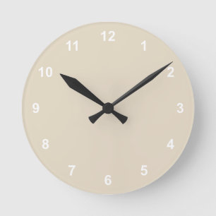 Couleur Tendance Horloge Ronde Beige Naturelle Ave