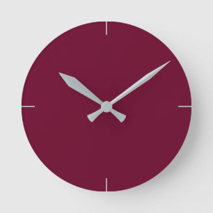 Couleur tendance - Horloge ronde bordeaux foncé