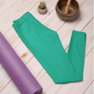 Couleur tendance Jade Green Solid Leggings