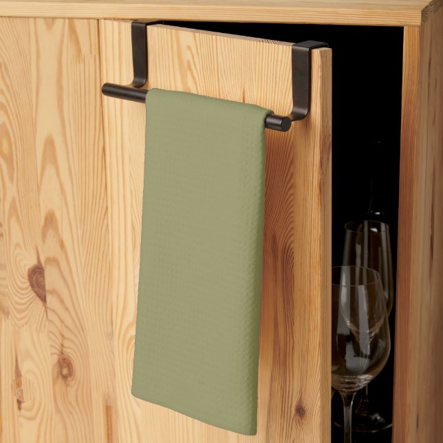 Couleur tendance - Serviette de cuisine vert olive (Pliage en tiers)