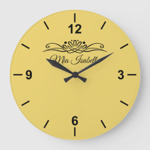 Couleur tendance Soft Jaune Grande horloge murale