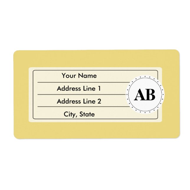 Couleur uni jaune avec monogramme (Devant)