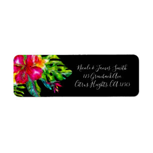 Couleur Vif Fleurs Tropicales Feuilles d'Hibiscus
