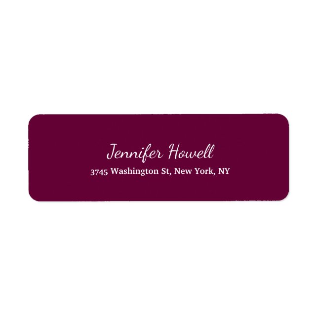Couleur Vin Écriture Créative Plaque Feminine (Devant)
