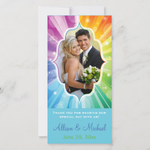 Couleurs arc-en-ciel Carte photo Mariage d'éclatem