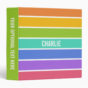 Couleurs arc-en-ciel classeurs personnalisés