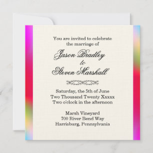 Couleurs arc-en-ciel Faire-part de mariage gay