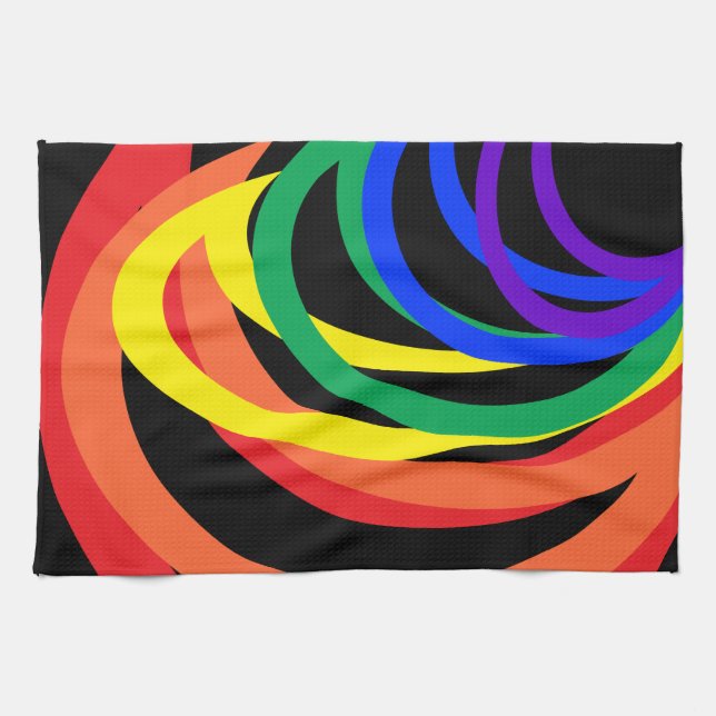 Couleurs arc-en-ciel Serviette de cuisine Abstrait (Horizontal)