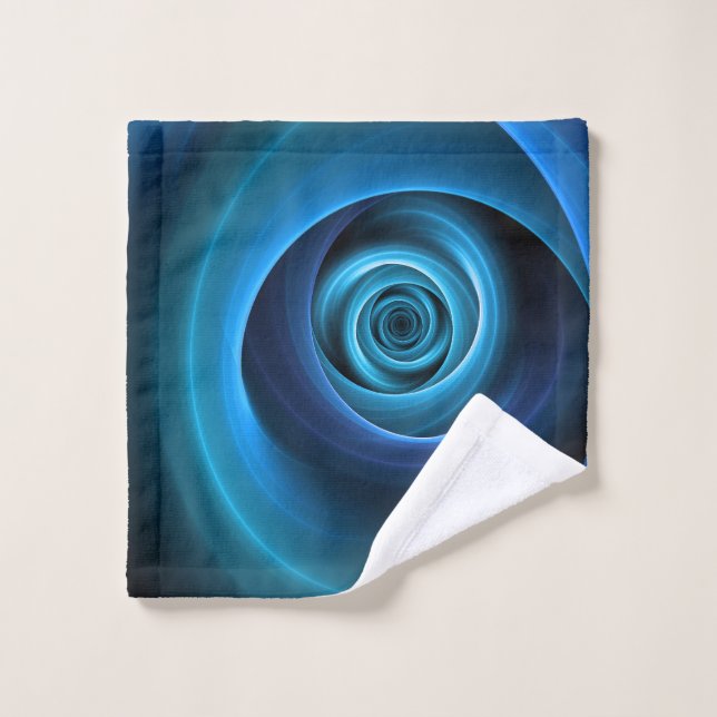 Couleurs bleu spirale 3D Art Abstrait fractal mode (Gant de toilette)