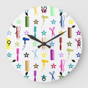 Couleurs chic Multicolore sur horloge murale blanc