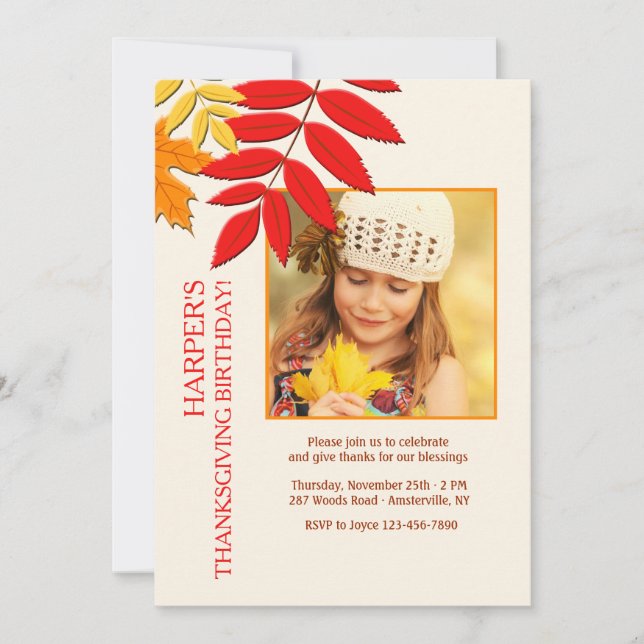Couleurs d'automne photo Carte Thanksgiving (Devant)