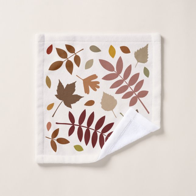 Couleurs d'automne sur crème tombante Feuille (Gant de toilette)