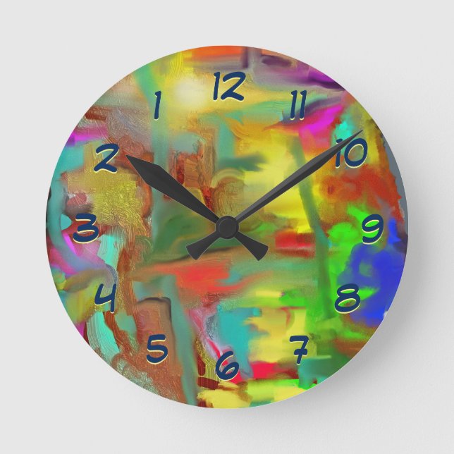 Couleurs de fusion Vive Horloge Abstraite (Recto)