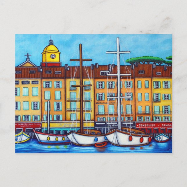 Couleurs de la carte postale de Saint-Tropez par L (Devant)