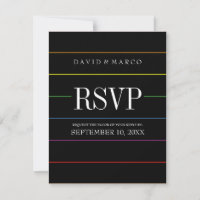 Couleurs de la Fierté à rayures RSVP Mariage Gay