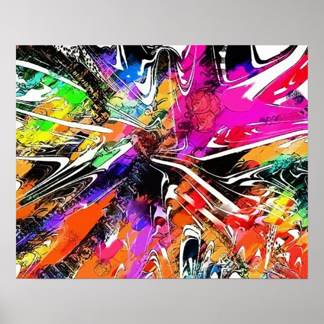 Couleurs de la vie Poster artistique Grafitti Abst (Devant)