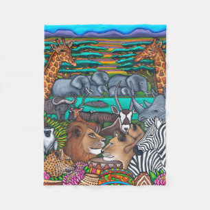 Couleurs de l'Afrique Couverture en polaire de 30 