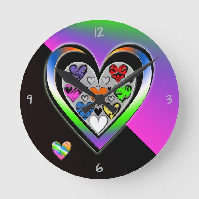 Couleurs de l'amour Horloge ronde (Recto)