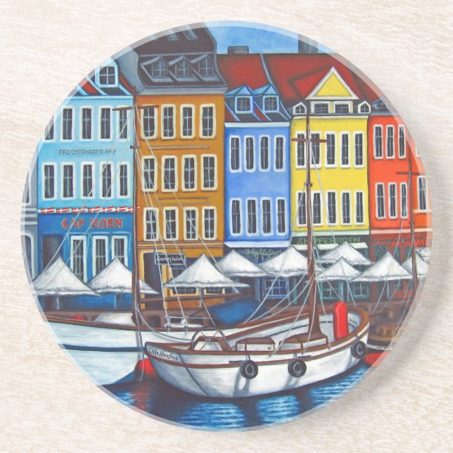 Couleurs des dessous de verre de Nyhavn par Lisa (Devant)