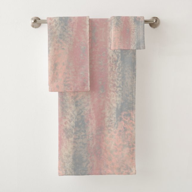 Couleurs douces Abstraites Mat de bain beige gris  (En situation)