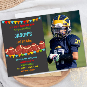 Couleurs Drapeaux Football Anniversaire Invitation