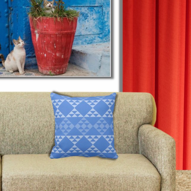 Couleurs Du Triangle Bleu Motif Jeu Oreiller (Créateur téléchargé)