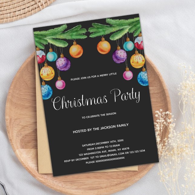 Couleurs éclaire les invitations de Noël (Colors Lights Christmas Invitations)