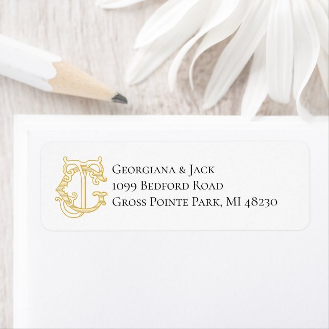 COULEURS ÉDITABLES GJ Monogram JG Monogram Étiquet (En situation)