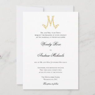 COULEURS ÉDITABLES M Monogramme M Logo Invitation