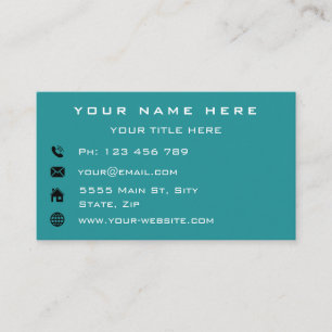 Couleurs et polices personnalisées Carte de visite