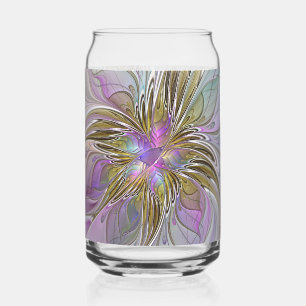 Couleurs Florales Abstraites Fractales Avec Rose &