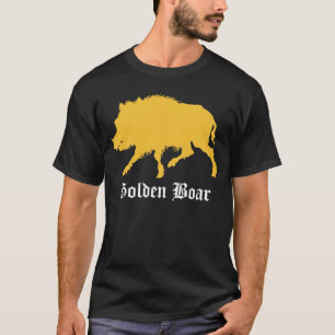 Couleurs foncées de verrat de T-shirt d'or de