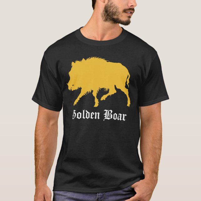 Couleurs foncées de verrat de T-shirt d'or de (Devant)