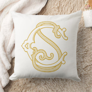 COULEURS MODIFIABLES CS Monogramme ou SC Coussin d