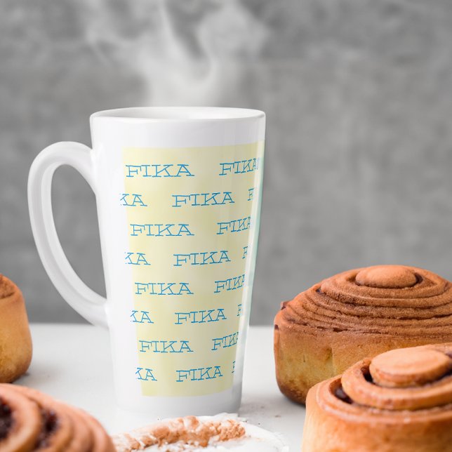 Couleurs nationales suédoises Fika Latte Mug (Créateur téléchargé)