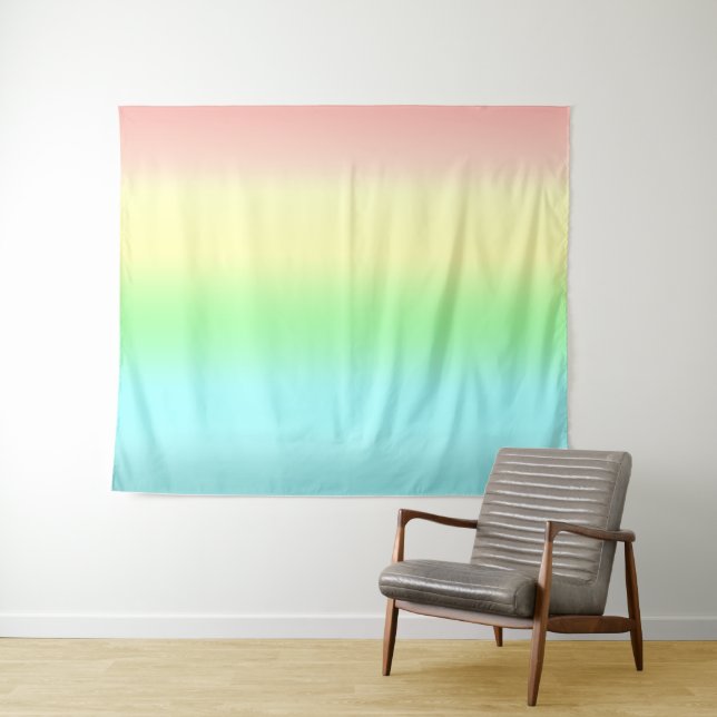 Couleurs pastel Abstraites Art suspendu tapisserie (En situation (horizontale))