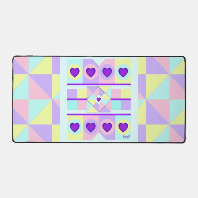 Couleurs pastel & coeurs violets battre (Recto)