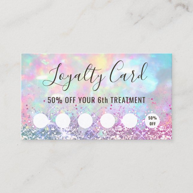 couleurs pastel parties scintillant opal carte de  (Devant)