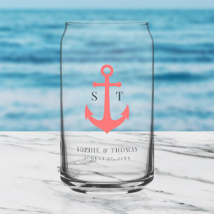 Couleurs Personnalisées Monogramme Ancre Mariage