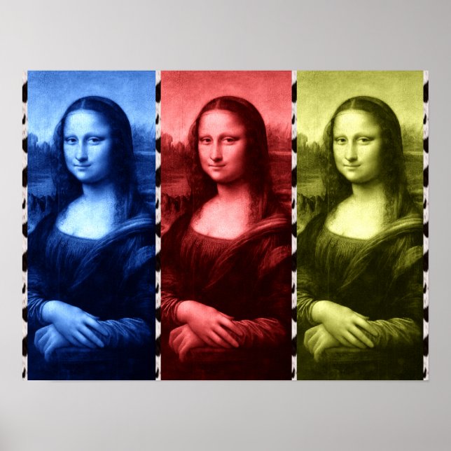 Couleurs primaires Mona Lisa Poster de animal (Devant)