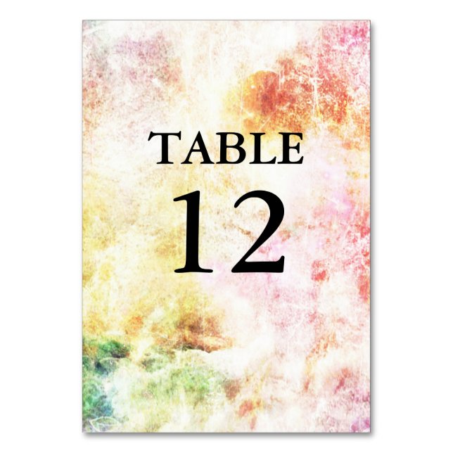 Couleurs printanières Numéro de table du Mariage A (Par défaut)