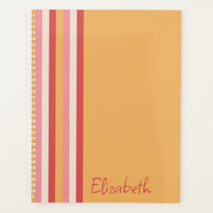 Couleurs rétro Orange Rose Gold Stripes Nom du scr