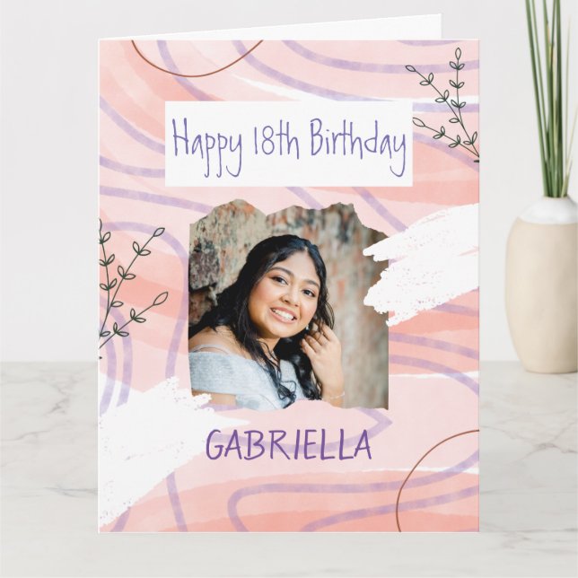 Couleurs rose pastel carte d'anniversaire (Devant)