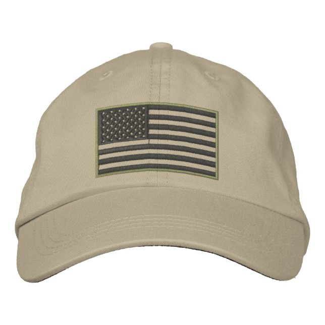 Couleurs tamisées Casquette brodé du drapeau améri (Devant)