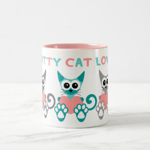 Couleurs Tasse 2 tons d'amour de chat Kitty